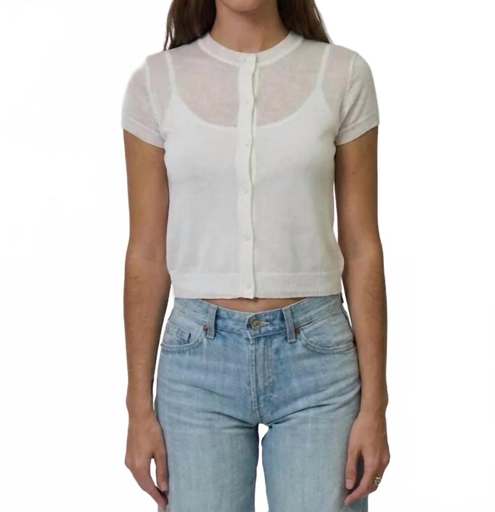 NEW CENTRAL PARK WEST serena sheer cardi with cami in white